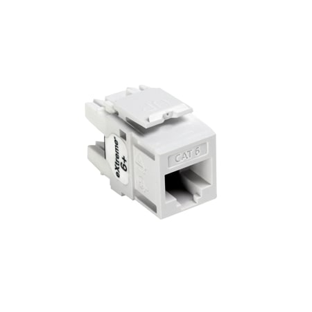 Leviton 1-Port Mod Jack 110 8W8P Utp, T568A/B Cat6 Quickport, Extreme 6+ White 61110-RW6